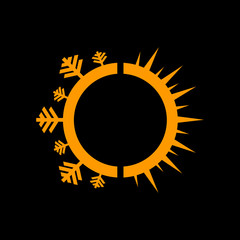 Sun and snowflake for air conditioning and heating