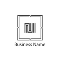 Initial Letter NI Logo Template Design