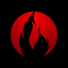 Flame logo fire icon. Fire flame logo design template. Vector