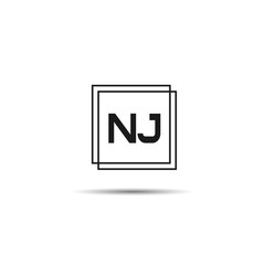 Initial Letter NJ Logo Template Design