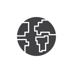 Planet earth vector icon. filled flat sign for mobile concept and web design. Globe simple solid icon. Symbol, logo illustration. Pixel perfect vector graphics