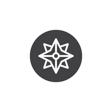 Wind rose vector icon. filled flat sign for mobile concept and web design. Rose compass simple solid icon. Symbol, logo illustration. Pixel perfect vector graphics