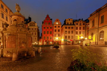 Obraz premium Stockholm. Square Sturtoret at dawn.