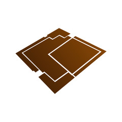 abstract flat box, logo design illustration for industry and business, modern flat color logo, vector logo template