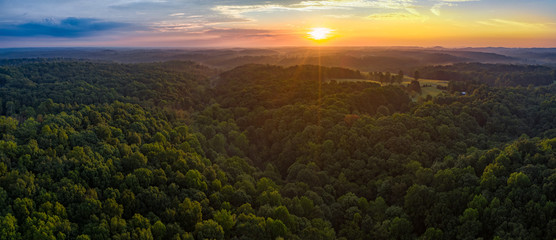 sunset over hills in TN
