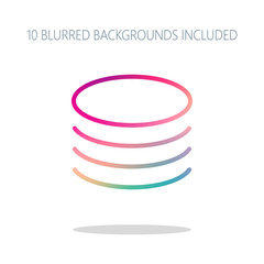 Database icon. Simple linear symbol, thin outline. Colorful logo