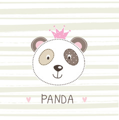 Cute little panda vector illustration