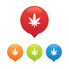 Colorful Round Cannabis Leaf Markers