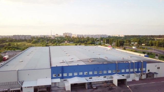 Aerial View Of Big Superstock Of The Mall. Shopping Center