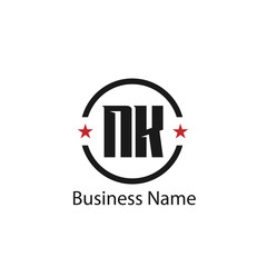 Initial Letter NK Logo Template Design