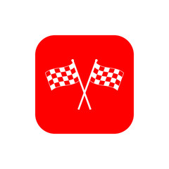 Racing flag icon. Vector illustration, flat design.