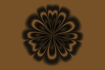 Dark flower blooming on a brown background,illusion of motion