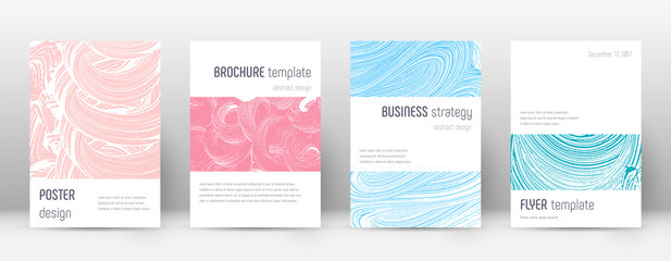 Cover page design template. Minimalistic brochure layout. Comely trendy abstract cover page. Pink an