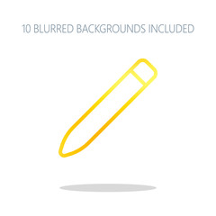 Simple pencil. Linear, thin outline. Colorful logo concept with