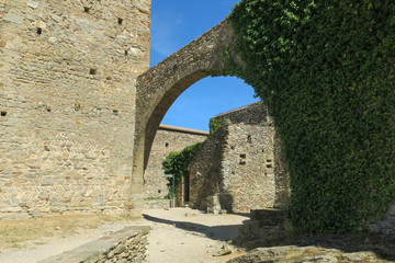 Fototapeta na wymiar The Romanesque abbey of Sant Pere de Rodes, in the municipality of El Port de la Selva. Girona, Catalonia
