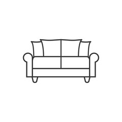 Sofa icon. Vector illustration, flat design.