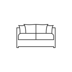 Sofa icon. Vector illustration, flat design.