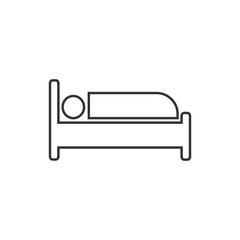 Bed icon. Vector illustration, flat design.