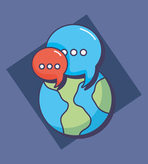world planet communication message chat