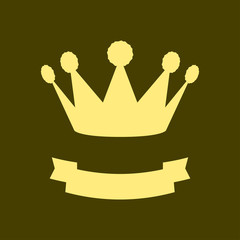 Silhouettes of a royal crown and prize ribbon