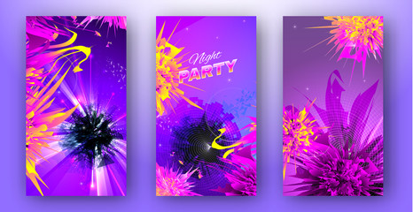 6431376 Bright multicolored templates for night party event