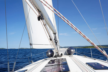Fototapeta na wymiar sail on a close reach