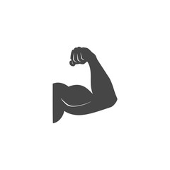Muscular arm icon, Simple vector logo