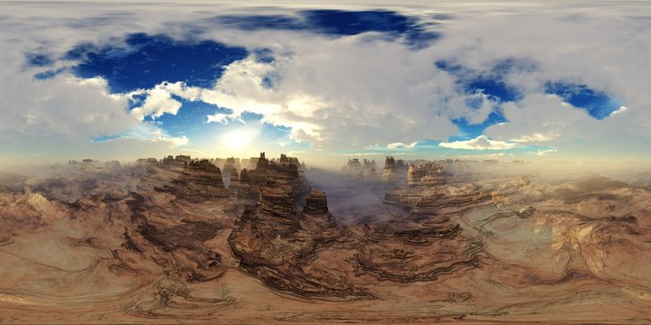 Panorama of Canyon. HDRI . equidistant projection. Spherical panorama. panorama 360. environment map, landscape,
