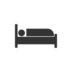 Bed icon. Vector illustration, flat design.