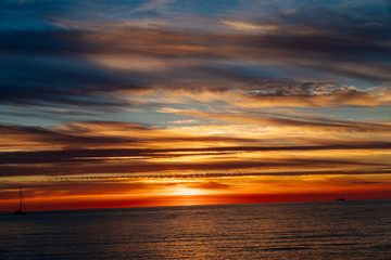 Beautiful sunset with wispy clouds