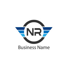 Initial Letter NR Logo Template Design