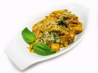 лапша, паста, зелень, соус,