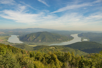 Preacher-chair sunrise landscape in Hungarian nature trail outdoor