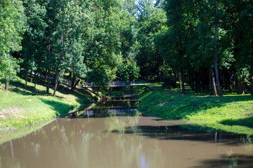 a polluted river in the city