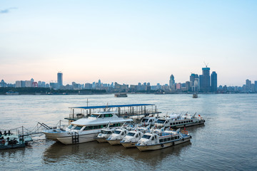 Naklejka premium panoramic city skyline in wuhan china