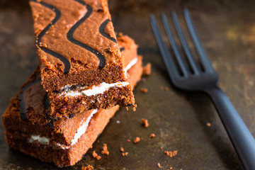 Chocolate Cake on a Dark Background