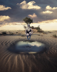 Jumping in a pond