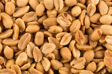 large amount of peeled salted peanuts