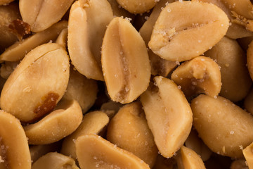 large amount of peeled salted peanuts