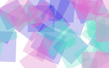 Obraz premium Multicolored translucent squares on white background. Red tones. 3D illustration