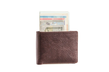 Wallet with money. Isolate on white background