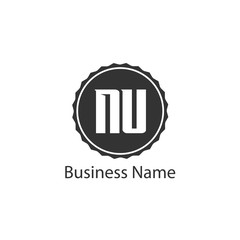 Initial Letter NU Logo Template Design