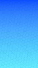 Translucent honeycomb on a gradient blue sky background. Perspective view on polygon look like honeycomb. Isometric geometry. Vertical image orientation. 3D illustration