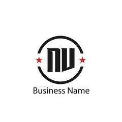 Initial Letter NV Logo Template Design