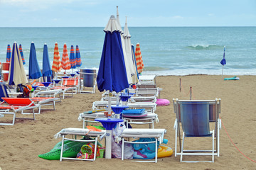 veduta di alcuni angoli delle spiagge di Grottammare, Marche, Italia