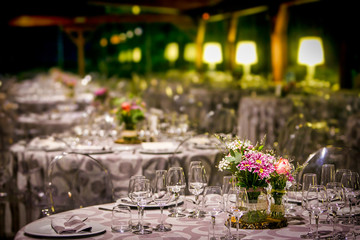 Decorated table for weddings