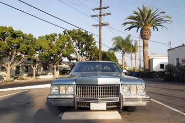 Poster Front view of a classic vintage American car in the street in LA © CoolimagesCo