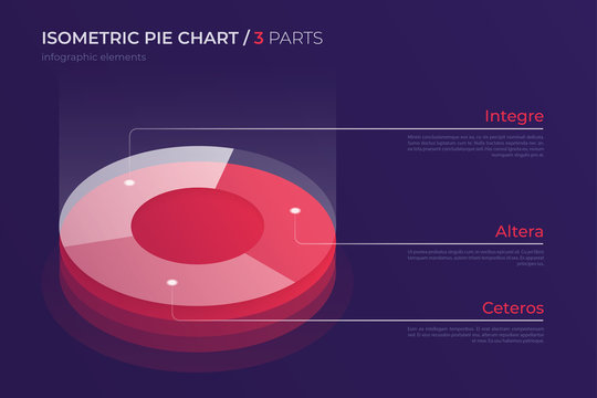 Vector Isometric Pie Chart Design, Modern Template For Creating 