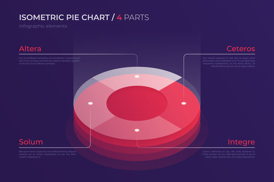 Vector Isometric Pie Chart Design, Modern Template For Creating 