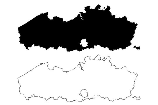 Flanders (Community and region of Belgium, Kingdom of Belgium) map vector illustration, scribble sketch Flanders map